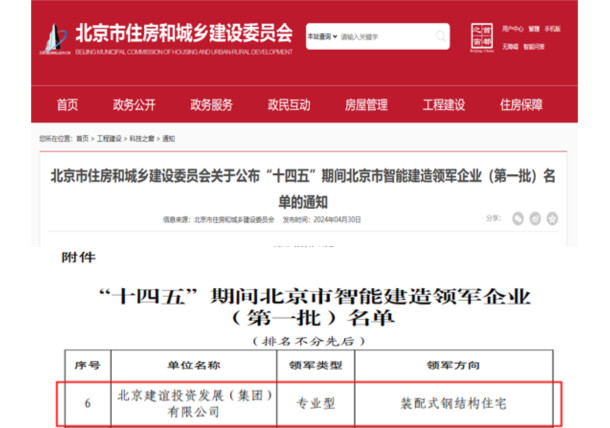 北京市智能建造领军企业（第一批）